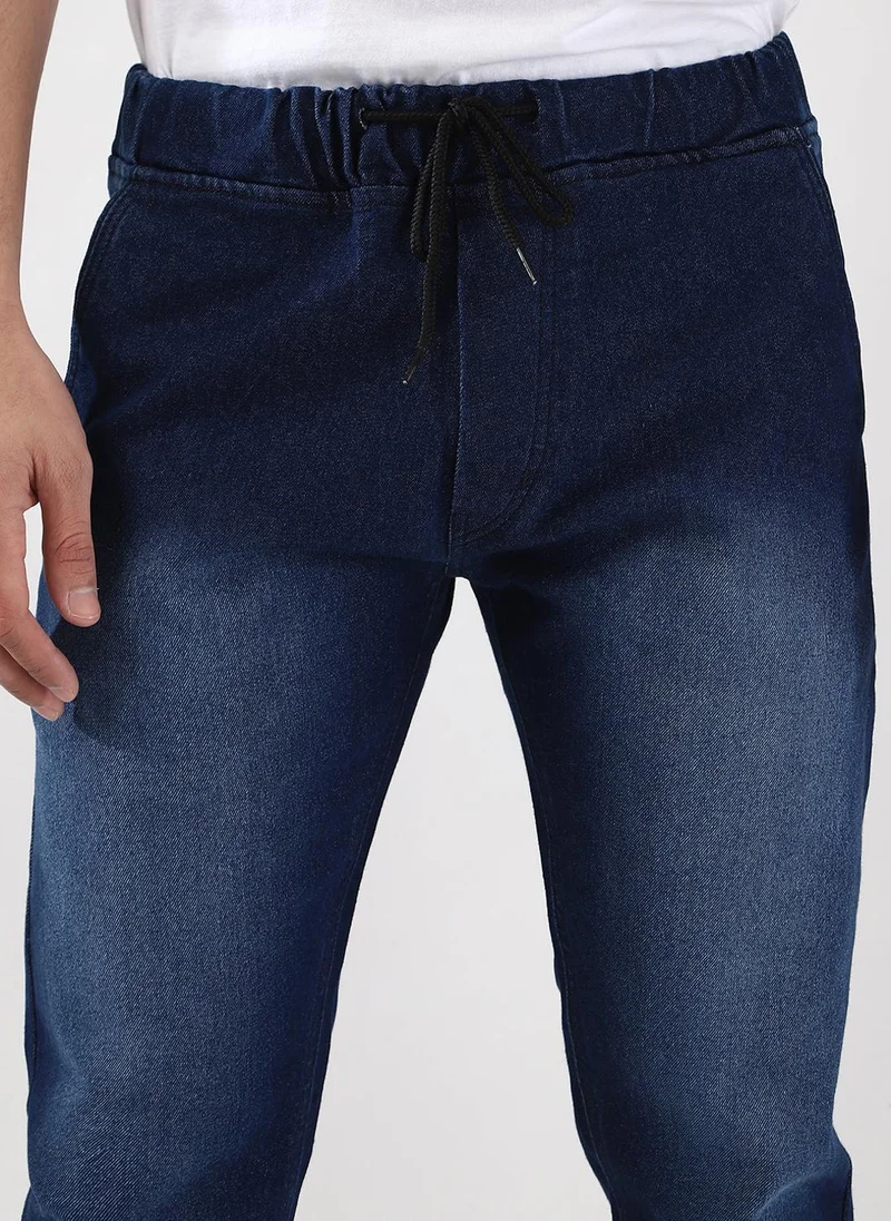 Urbano Fashion  Urbano Fashion Men's Blue Slim Fit Stretch Jogger Jeans for Men | Best Price UAE